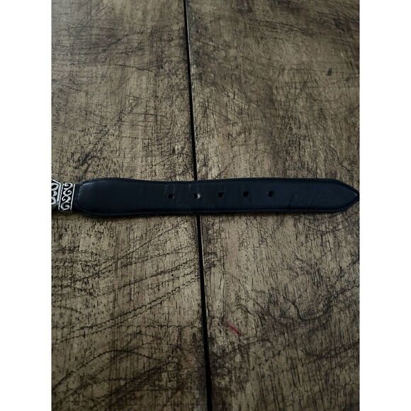 Brighton Belt Vtg 1995 Black Leather Silver Tone Concho Medallions Size Small - Picture 9 of 15